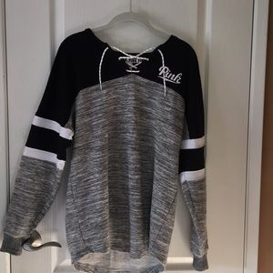 Pink by VS lace up varsity crew neck